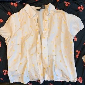 polka dot button down